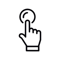 Hand pressing a button in a minimalistic style  