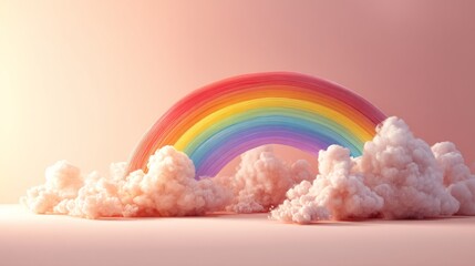 easter eggs festive decorations. Dreamy Pastel Rainbow and Fluffy Cloudscape Floating in a Sweet Atmosphere Fantasy Graphic Design.