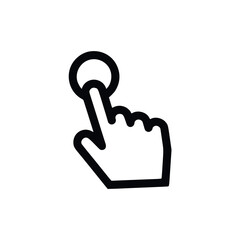 Hand Clicking Circle Icon Minimalist Design  
