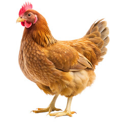 Fototapeta premium Brown hen poultry isolated on transparent background