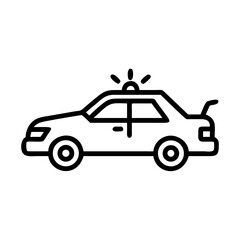 Police Car Icon for Law Enforcement and Security Themes