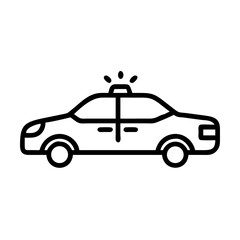 Police Car Icon for Law Enforcement and Security Themes