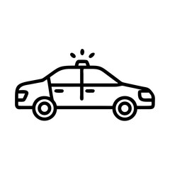 Obraz premium Police Car Icon for Law Enforcement and Security Themes