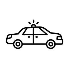 Police Car Icon for Law Enforcement and Security Themes