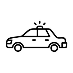 Police Car Icon for Law Enforcement and Security Themes