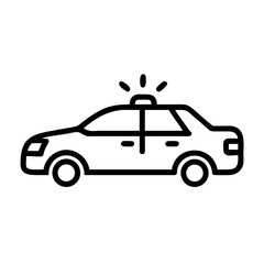 Police Car Icon for Law Enforcement and Security Themes