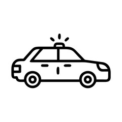 Police Car Icon for Law Enforcement and Security Themes