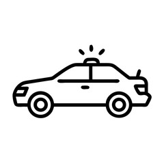 Police Car Icon for Law Enforcement and Security Themes