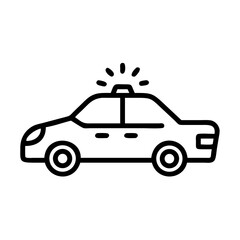 Police Car Icon for Law Enforcement and Security Themes