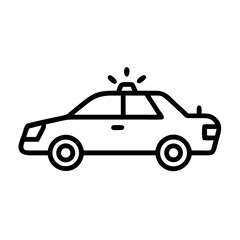 Police Car Icon for Law Enforcement and Security Themes