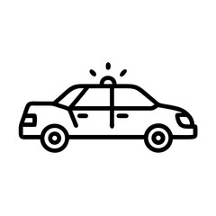 Police Car Icon for Law Enforcement and Security Themes