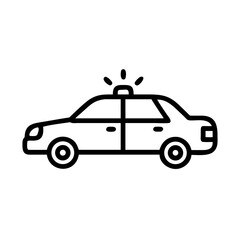 Police Car Icon for Law Enforcement and Security Themes
