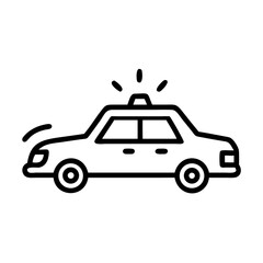 Police Car Icon for Law Enforcement and Security Themes