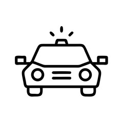 Police Car Icon for Law Enforcement and Security Themes