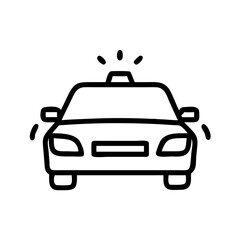Police Car Icon for Law Enforcement and Security Themes