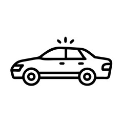 Police Car Icon for Law Enforcement and Security Themes