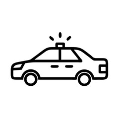 Fototapeta premium Police Car Icon for Law Enforcement and Security Themes