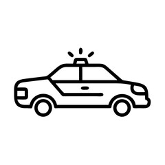 Police Car Icon for Law Enforcement and Security Themes