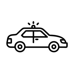 Fototapeta premium Police Car Icon for Law Enforcement and Security Themes