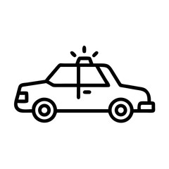 Police Car Icon for Law Enforcement and Security Themes