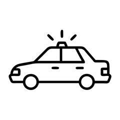 Obraz premium Police Car Icon for Law Enforcement and Security Themes