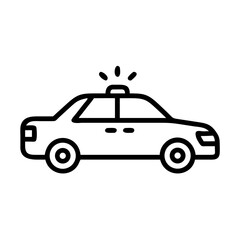Police Car Icon for Law Enforcement and Security Themes
