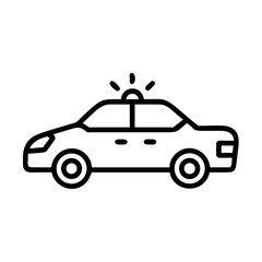 Police Car Icon for Law Enforcement and Security Themes