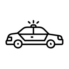 Police Car Icon for Law Enforcement and Security Themes