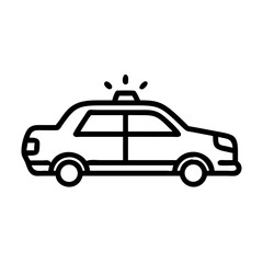 Police Car Icon for Law Enforcement and Security Themes