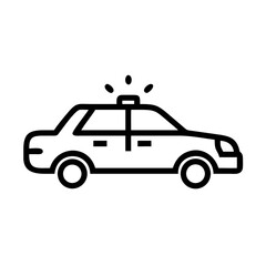 Police Car Icon for Law Enforcement and Security Themes