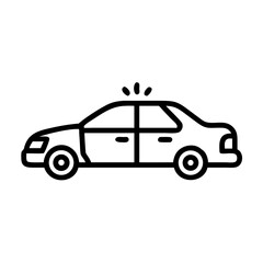 Police Car Icon for Law Enforcement and Security Themes