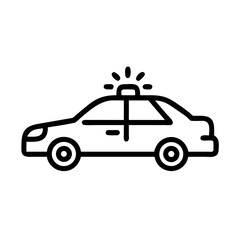 Police Car Icon for Law Enforcement and Security Themes