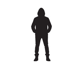 silhouette of a man with hoodie