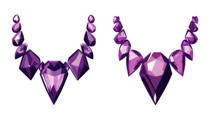 Two Purple Gemstone Necklaces Illustration