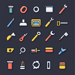 Obraz premium set of vector icons of car parts