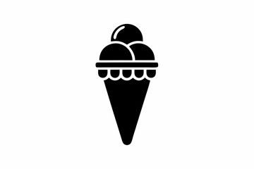 ice cream cone icon silhouette vector illustration