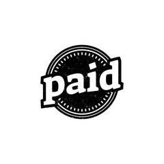 Paid Stamp Vector Illustration isolated on white background.