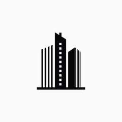 building, building line icon, building construction, office building, skyscraper icon vector template