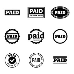 Paid Stamp Vector Illustration isolated on white background.