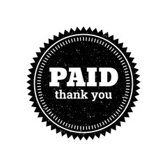 Paid Stamp Vector Illustration isolated on white background.