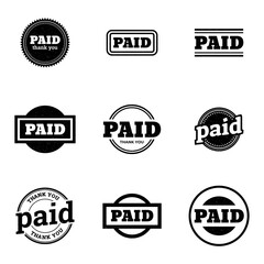 Paid Stamp Vector Illustration isolated on white background.
