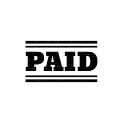 Paid Stamp Vector Illustration isolated on white background.