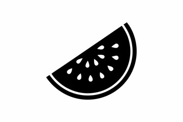 watermelon bite icon  silhouette vector illustration