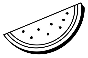 watermelon bite silhouette vector illustration