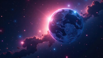 Obraz premium Mysterious radiant sphere amidst starry cosmos, cosmos, glow