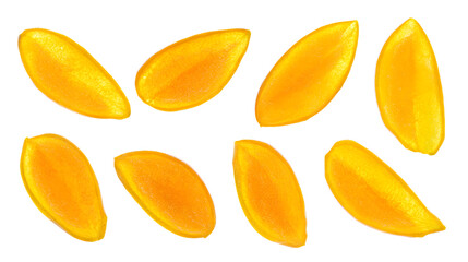 Fresh Mango Slices Perfectly Isolated on White Background - High-Quality Stock Image for Professionals