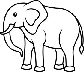 Elephantlinr art  vector illustration in transparent 