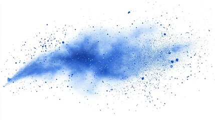 Watercolor blue glitter dust in space on a white background. Abstract starry sky with stars and nebulae. Hand-drawn illustration. Design for a banner, card, poster, flyer, or.