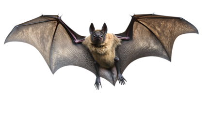 Elegant Flying Bat Silhouette on Transparent Background for Graphic Designers