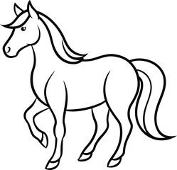 horse outline  vector art in transparent
